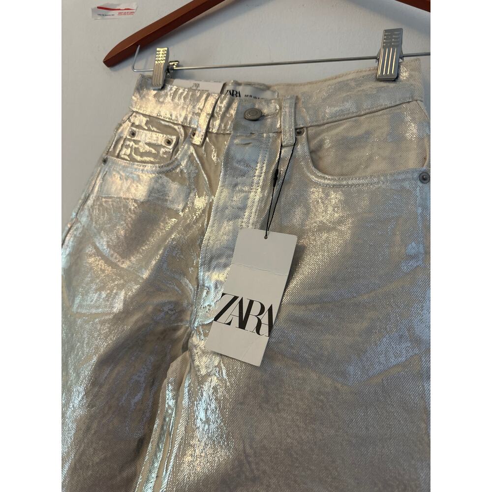 ZARA MID RISE BOYFRIEND JEANS Sz0 - Picture 5 of 12